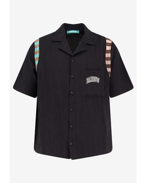 Barrow Bowling Shirt With Knitted Inserts - Black
