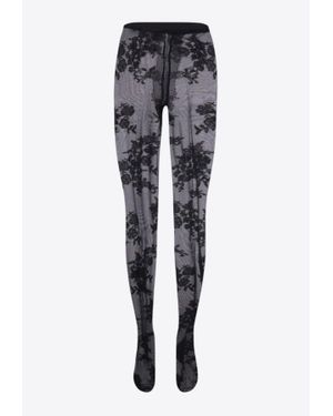 【関税&送料込】Valentino Garavani Lycra Tights With Floral Valentino Floral lace tights Valentino