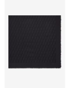 Fendi Large Ff Jacquard Silk Shawl - Black