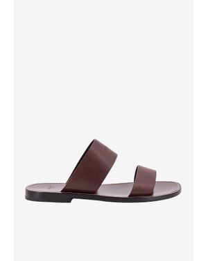 Celine Lerins Leather Sandals - Brown