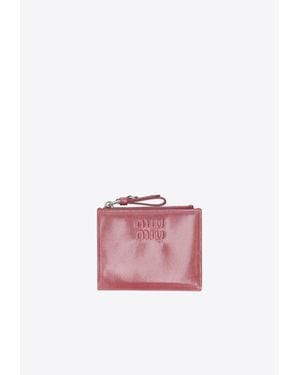 Miu Miu Small Leather Zip Wallet - Pink