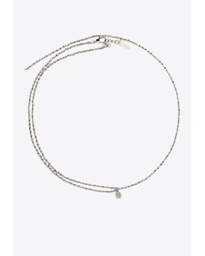 Brunello Cucinelli Double-Chain Necklace With Charm - White