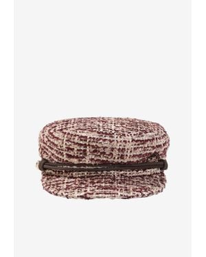 Maison Michel New Abby Tweed Hat - Red
