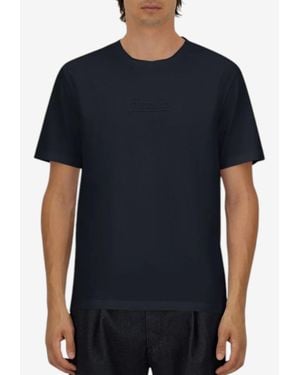Herno Knit-Effect Short-Sleeved T-Shirt - Blue