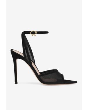 Gianvito Rossi Dorotea 105 Suede Sandals - Black
