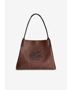 Etro Medium Libra Paisley Jacquard Tote Bag - Brown