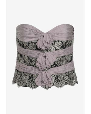 Valentino Mauve Chiffon Silk Top - Grey