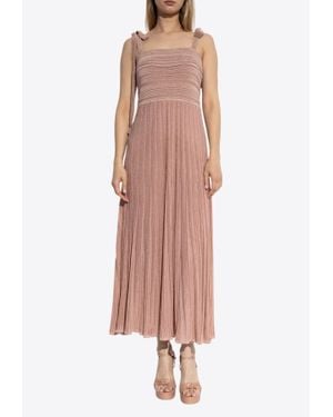 Zimmermann Lucky Metallic Tie Maxi Dress - Pink