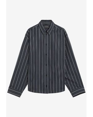 Balenciaga Striped Long-Sleeved Shirt - Blue
