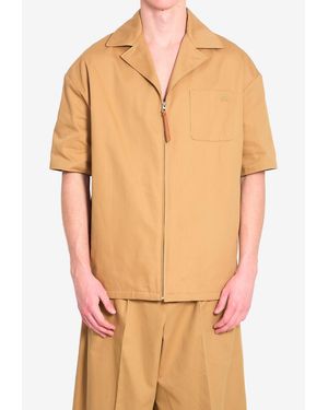 Loewe Zip-Up Casual Shirt - Orange