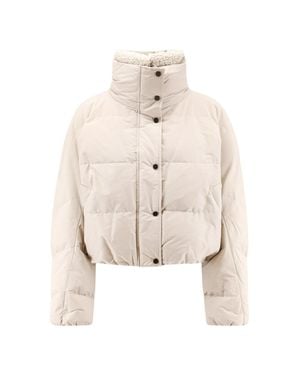 Brunello Cucinelli High-Neck Puffer Jacket - White