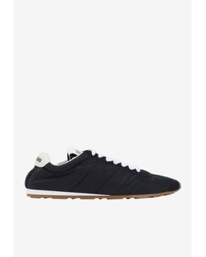 Miu Miu Nylon And Suede Low-Top Sneakers - Blue