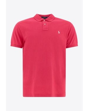Polo Ralph Lauren Pique Polo Logo T-Shirt - Pink