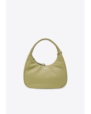 Prada Small Leather Hobo Bag - Green