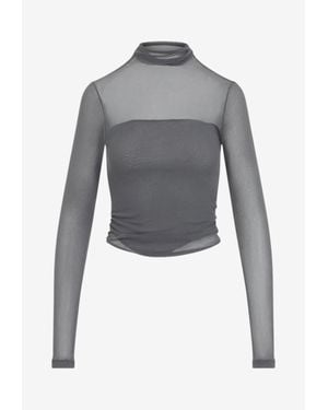 Lemaire Layered Sheer Foulard-Neck Top - Gray