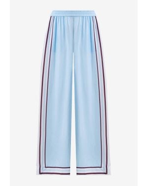 Jonathan Simkhai Thompson Silk-Blend Pants - Blue