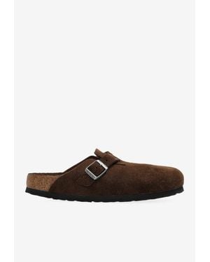 Birkenstock Boston Suede Clogs - Brown