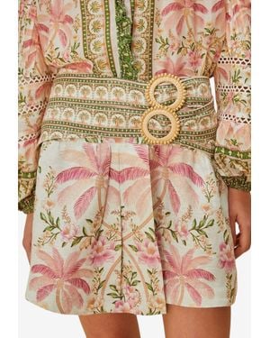 FARM Rio Palm Dream Printed Mini Skirt - Brown