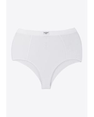 MSGM Proibito High-Waist Logo Briefs - White
