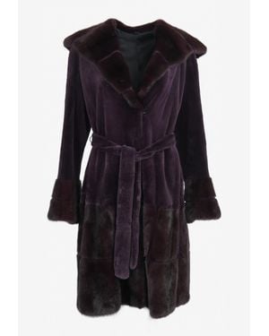 Miller Belted Mink-Fur Coat With Hood - Black