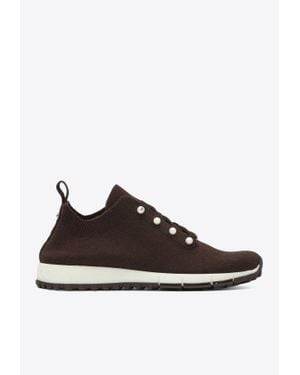 Jimmy Choo Veles Low-Top Knit Trainers - Brown