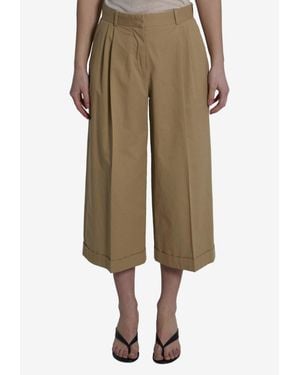 The Row Lior Cropped Pants - Natural