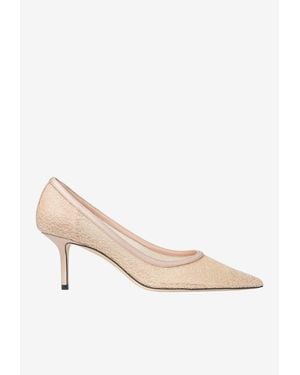 Jimmy Choo Love 65 Candyfloss Glitter Pumps - Natural