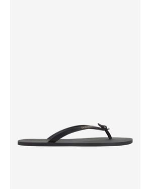 Saint Laurent Party 00 Leather Flip Flops - White