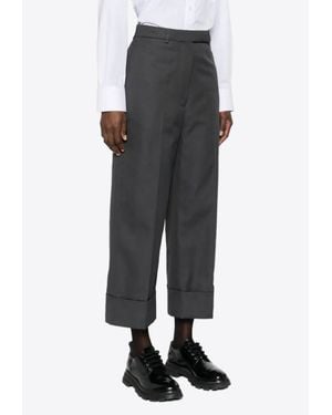 Thom Browne High-Waist Cropped Pants - Black