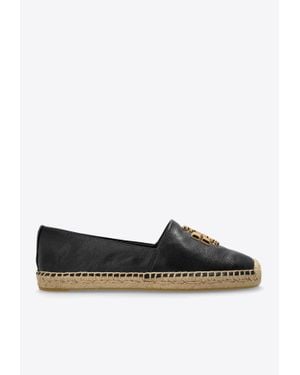Tory Burch Eleanor Double T Leather Espadrilles - White