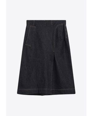 Victoria Beckham Midi Denim Skirt - Black