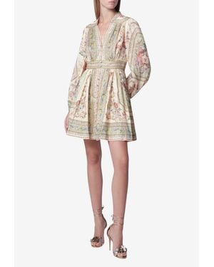 Zimmermann Roselight Floral Mini Dress - Natural