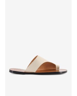 Atp Atelier Rosa Leather Sandals - White