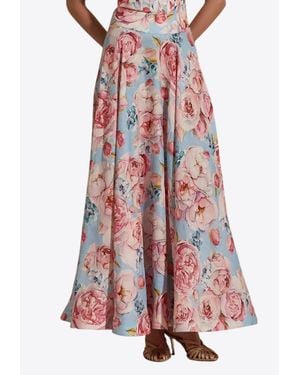Dahlia Bianca Tamina Floral Maxi Skirt - Red