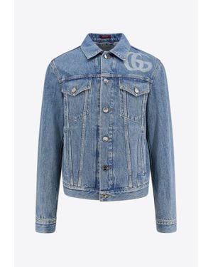 Gucci Double G Denim Jacket - Blue