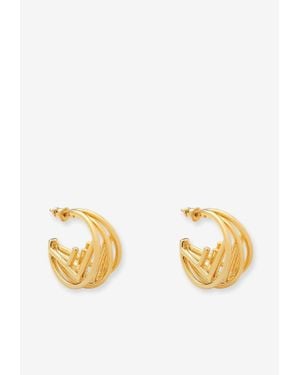 Fendi F Is Hoop Earrings - Metallic