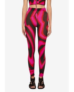 PUCCI Marmo Print Leggings - Red