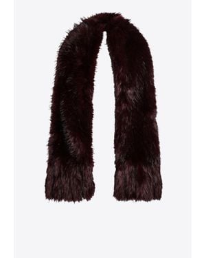 ROTATE BIRGER CHRISTENSEN Faux Fur Plush Scarf - Black