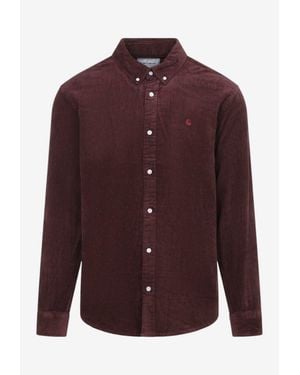Carhartt Madison Cord Long-Sleeved Shirt - Purple