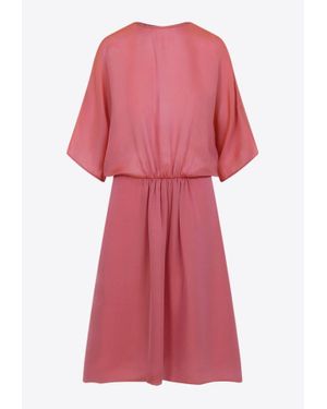 Giorgio Armani Silk Midi Dress - Pink