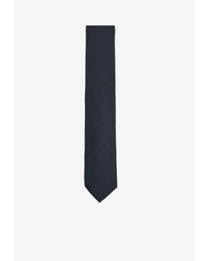 Lardini Chevron Knit Tie - Blue