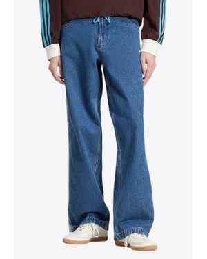 adidas Originals Firebird Washed Straight-Leg Jeans - Blue