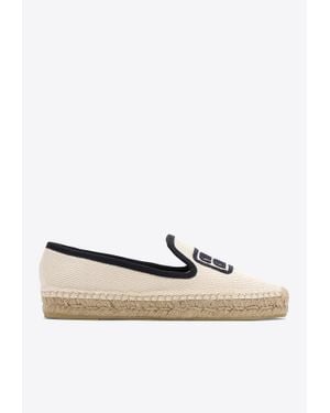 Miu Miu Logo-Embroidered Espadrilles - White
