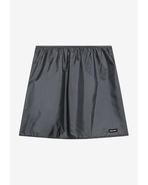 Miu Miu Logo Patch Technical Mini Skirt - Gray