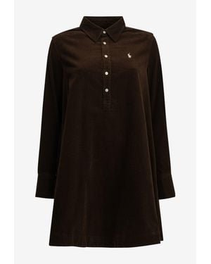 Polo Ralph Lauren Corduroy Mini Shirt Dress - Black