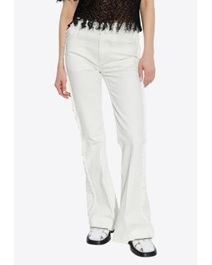 McQueen Bootcut Denim Jeans With Raw Finish - White
