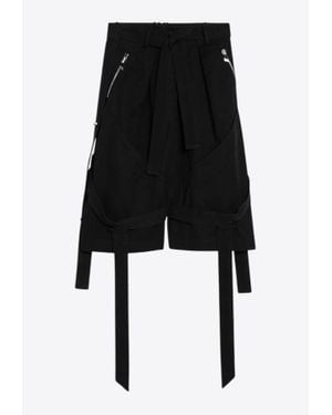 The Attico Wide Bermuda Shorts - Black
