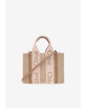 Chloé Small Woody Tote Bag - Natural