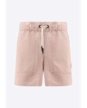 Moncler Logo Patch Drawstring Shorts - Pink