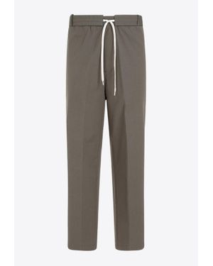 Craig Green Logo-Embroidered Drawstring Straight-Leg Pants - Gray